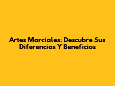 Artes Marciales: Descubre Sus Diferencias Y Beneficios