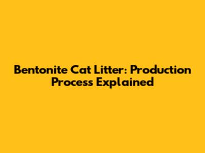 Bentonite Cat Litter: Production Process Explained