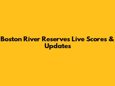 Boston River Reserves Live Scores & Updates