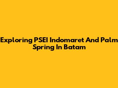 Exploring PSEI Indomaret And Palm Spring In Batam