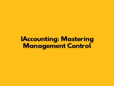 IAccounting: Mastering Management Control