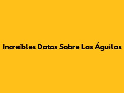 Increíbles Datos Sobre Las Águilas