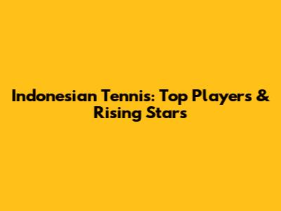 Indonesian Tennis: Top Players & Rising Stars