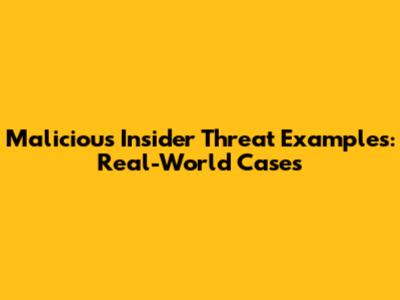 Malicious Insider Threat Examples: Real-World Cases