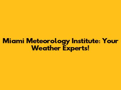 Miami Meteorology Institute: Your Weather Experts!