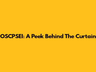OSCPSEI: A Peek Behind The Curtain