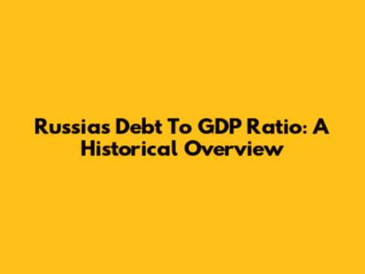 Russia's Debt To GDP Ratio: A Historical Overview