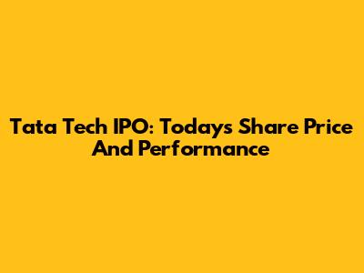 Tata Tech IPO: Today's Share Price And Performance