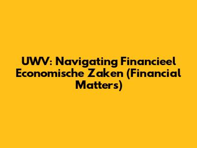 UWV: Navigating Financieel Economische Zaken (Financial Matters)