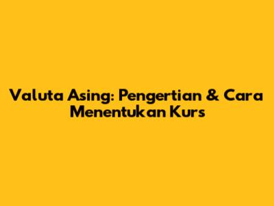 Valuta Asing: Pengertian & Cara Menentukan Kurs